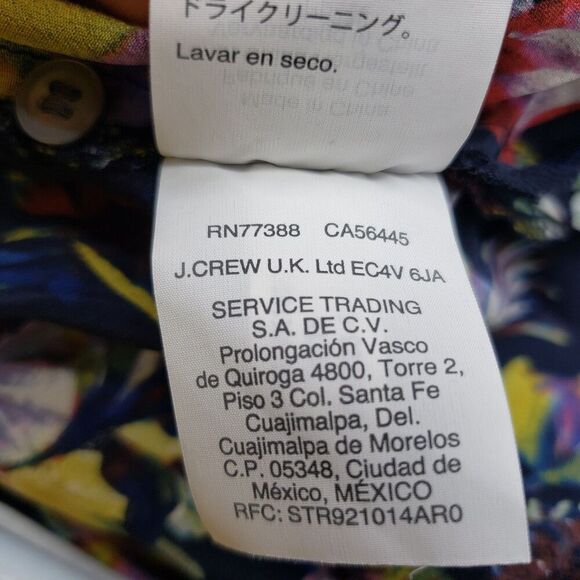 J Crew Shirt Womens XXS Petite Floral Silk Pleated Blouse Button Front K1823 - Picture 10 of 13